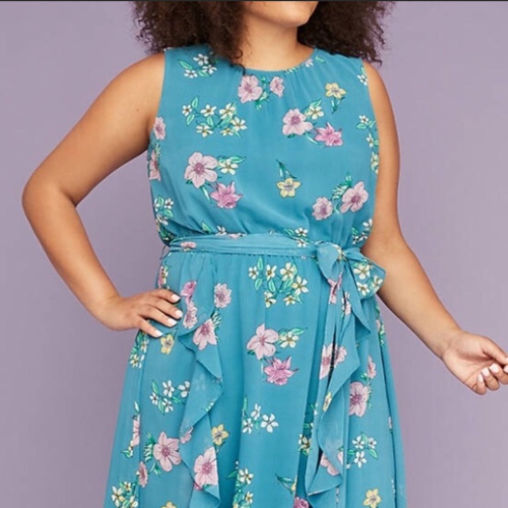 NWT SIZE 12👗Chiffon Sharkbite Midi Dress 👗 - Picture 2 of 4